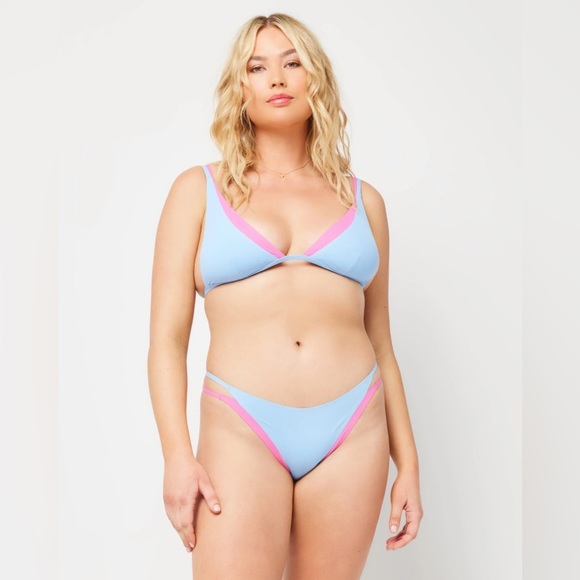 L*Space Seam-Free Finneas Bikini Top Blue/Pink -XS- NWT New with Tags! - Picture 13 of 16
